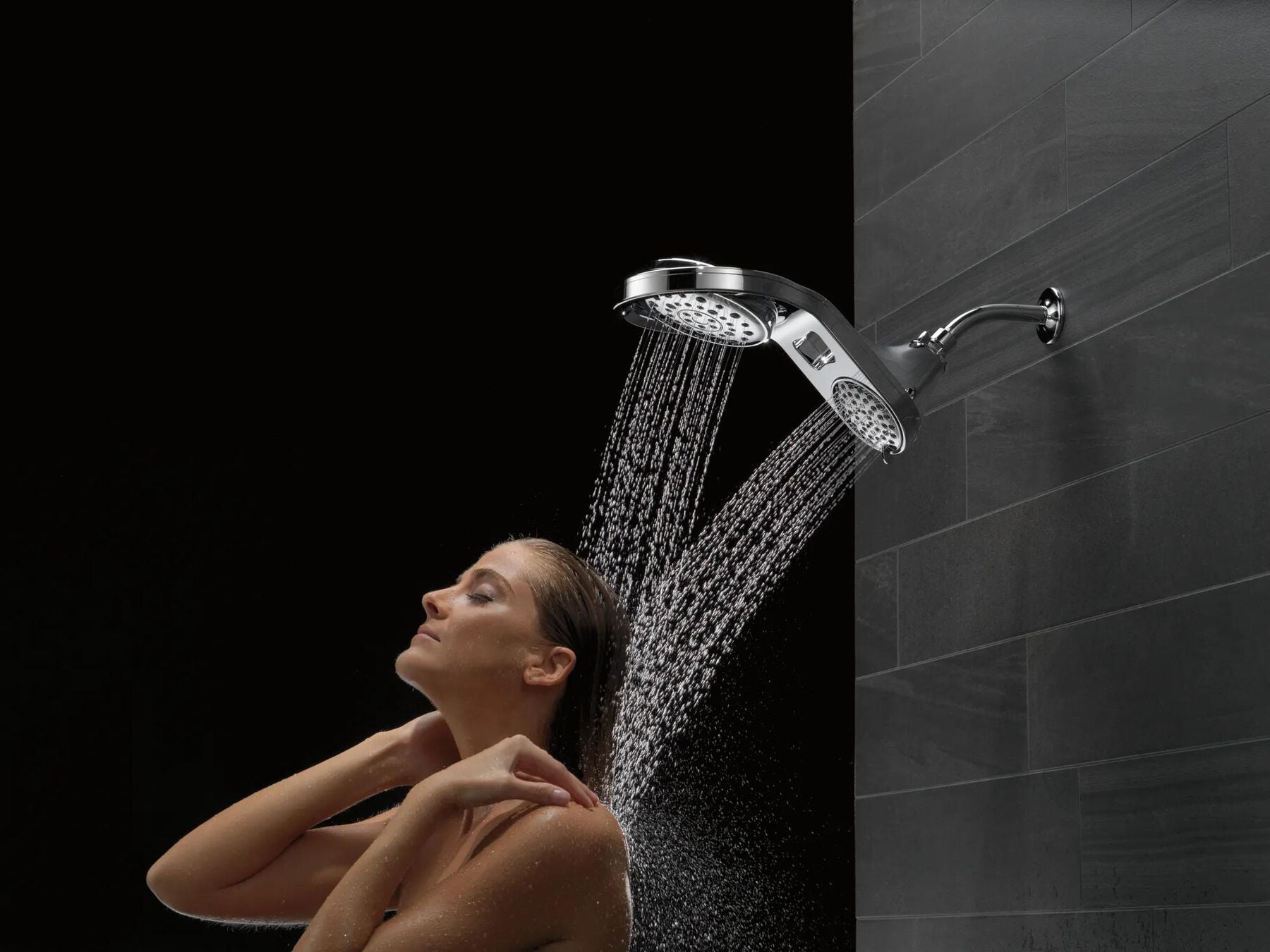 HydroRain&reg; 5-Setting Two-in-One Shower Head