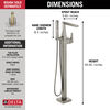 Single Handle Floor Mount Tub Filler Trim