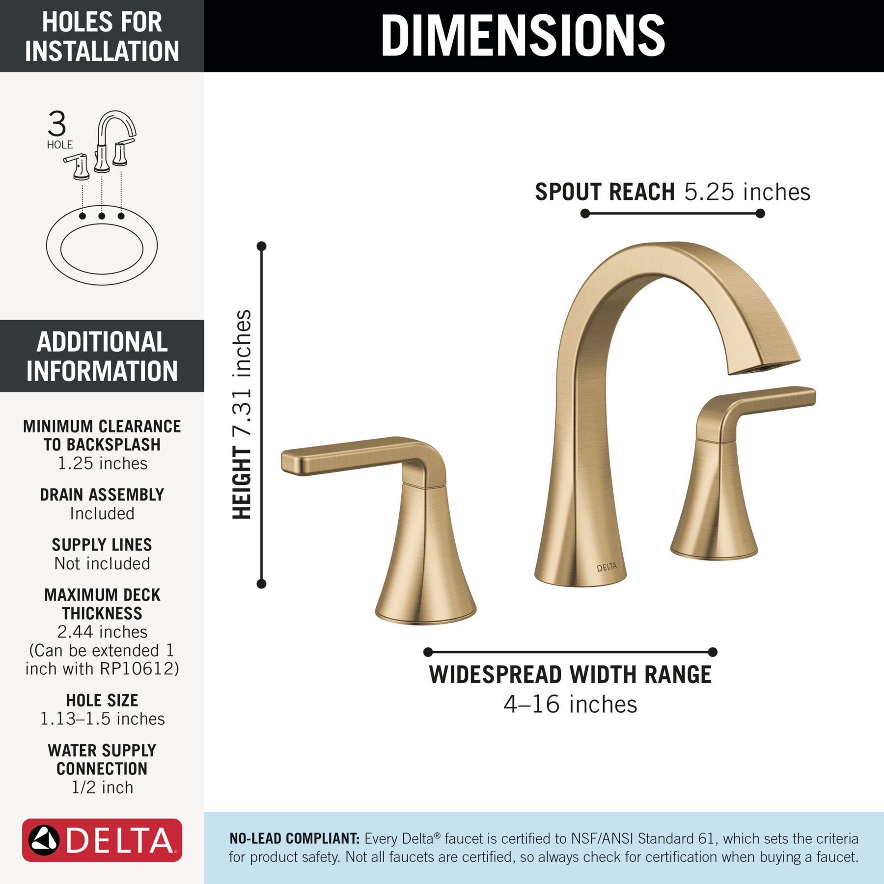 Two Handle Widespread Bathroom Faucet