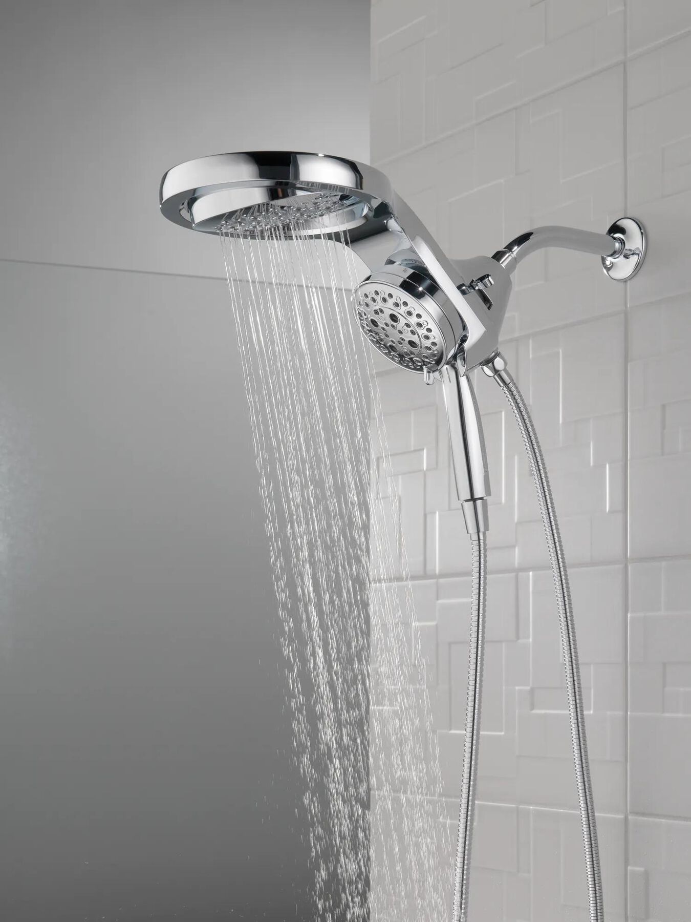 HydroRain&reg; H<sub>2</sub>Okinetic&reg; 5-Setting Two-in-One Shower Head