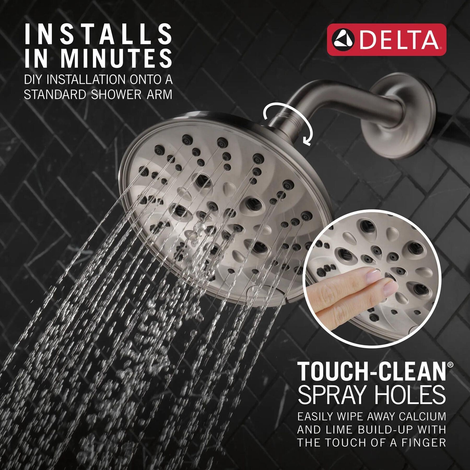 H<sub>2</sub>Okinetic&reg; 5-Setting Traditional Raincan Shower Head (Recertified)