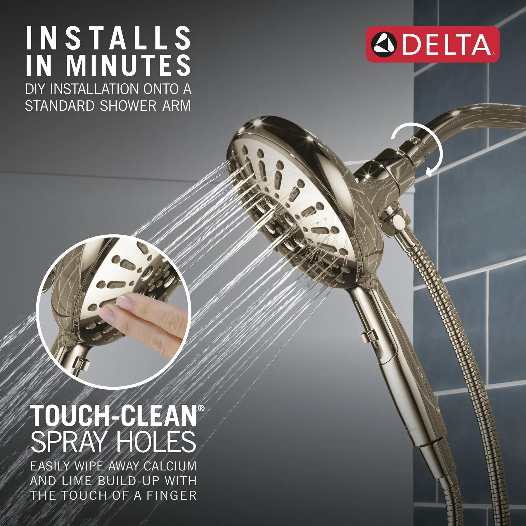 7-Setting SureDock&reg; Magnetic Hand Shower