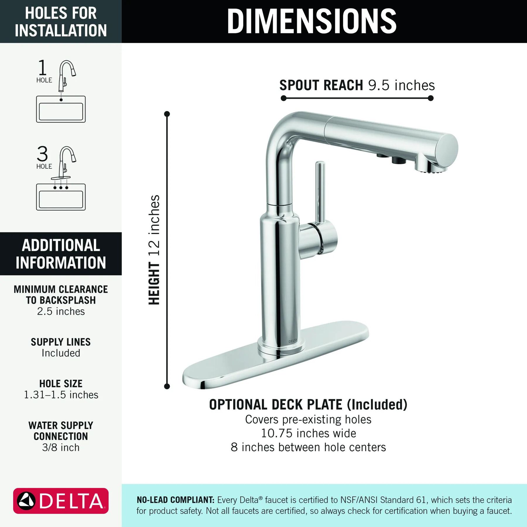 Single Handle Pull-Out Kitchen Faucet (Recertified)