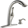 Single Handle Pull-Out Kitchen Faucet with Soap Dispenser