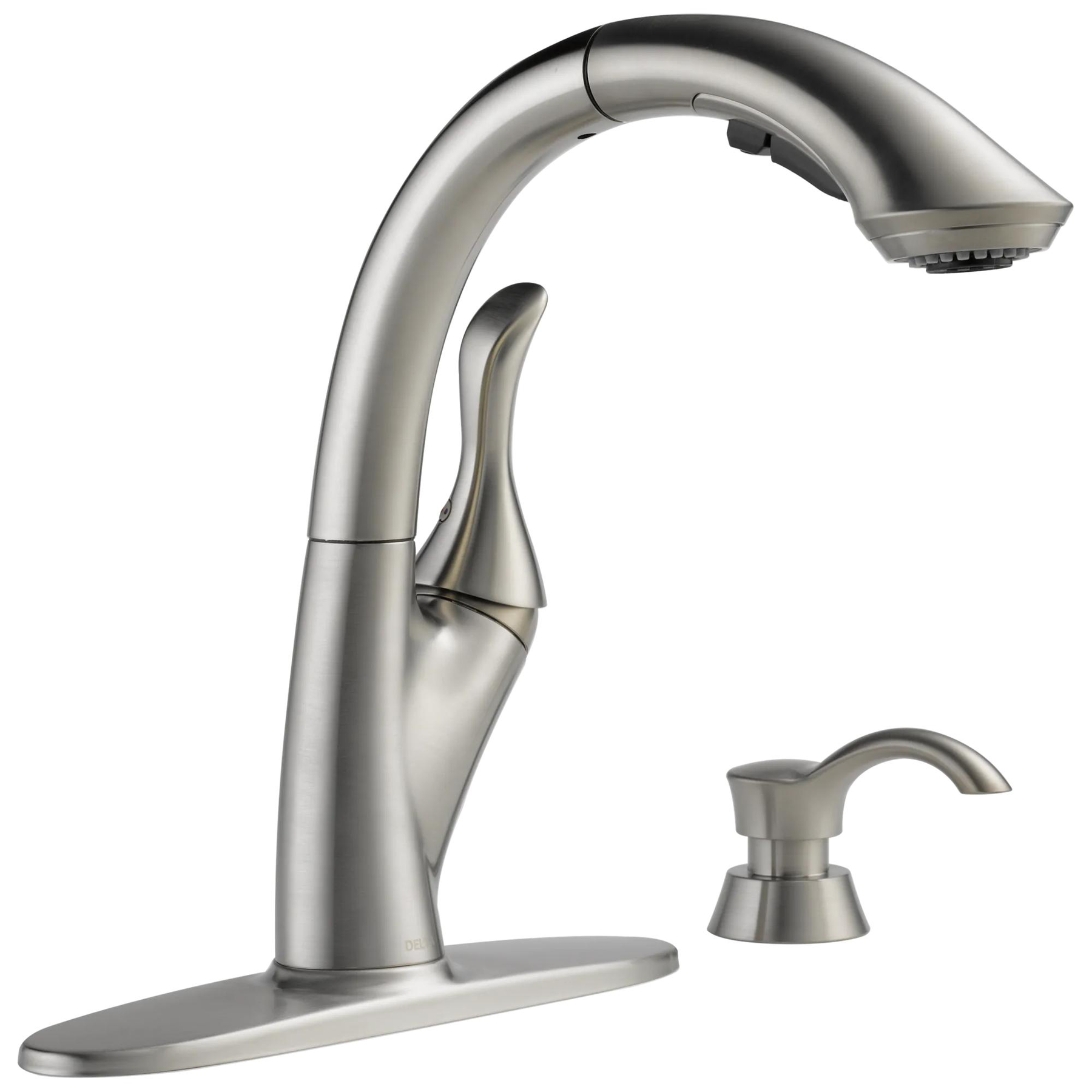 Single Handle Pull-Out Kitchen Faucet with Soap Dispenser