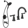 Widespread Lavatory Faucet with 14 Series Tub Shower Trim and Rough Bundle