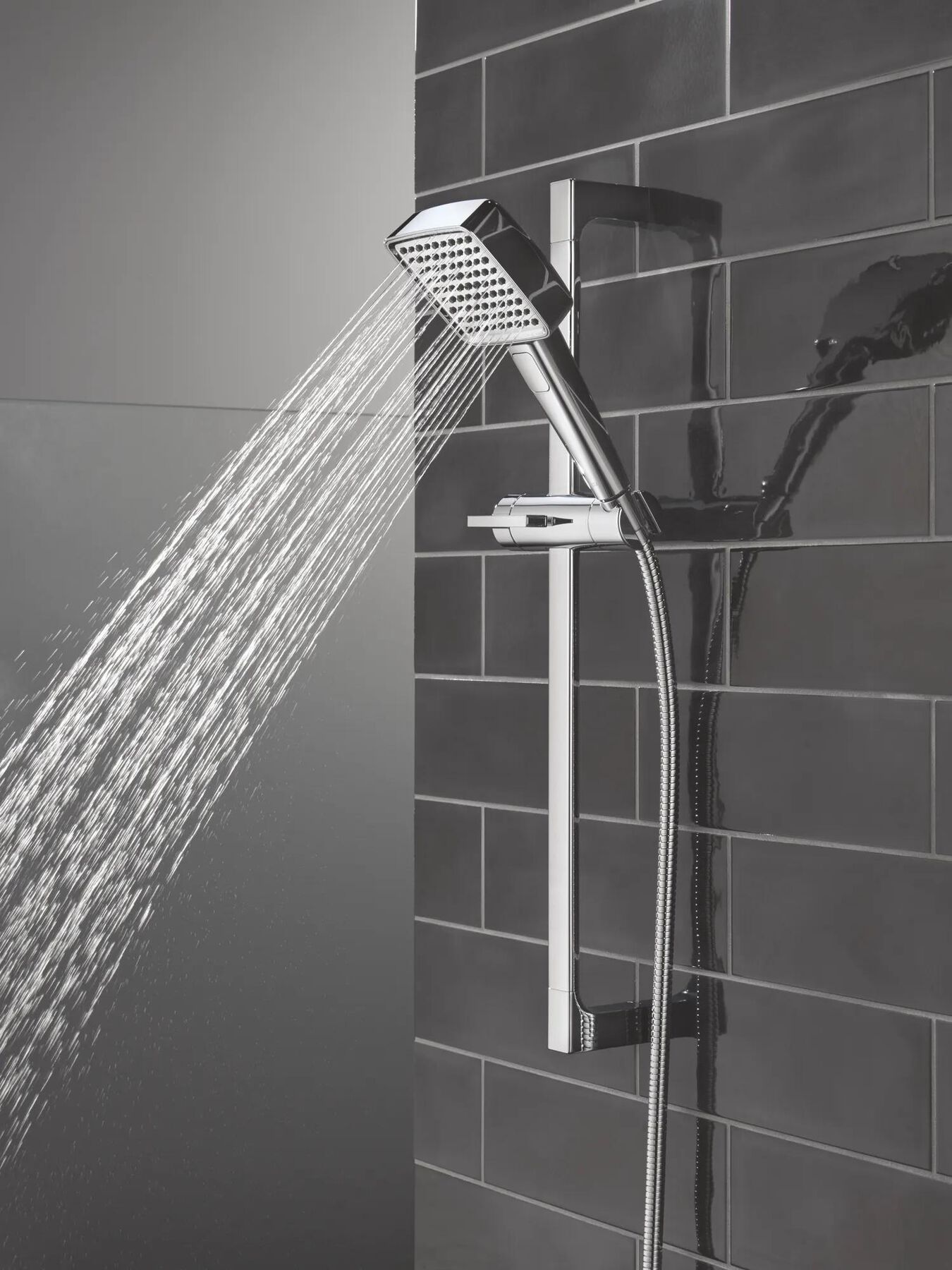 4-Setting Hand Shower with Slide Bar featuring FeatherRain&trade; Spray