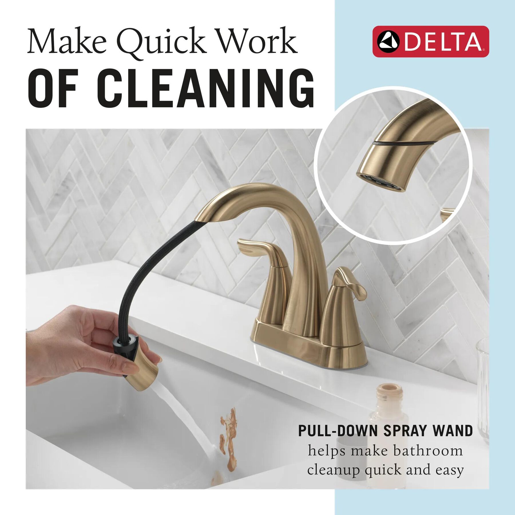 Two Handle Centerset Pull-Down Bathroom Faucet (Recertified)