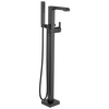 Single Handle Floor Mount Tub Filler Trim with Hand Shower