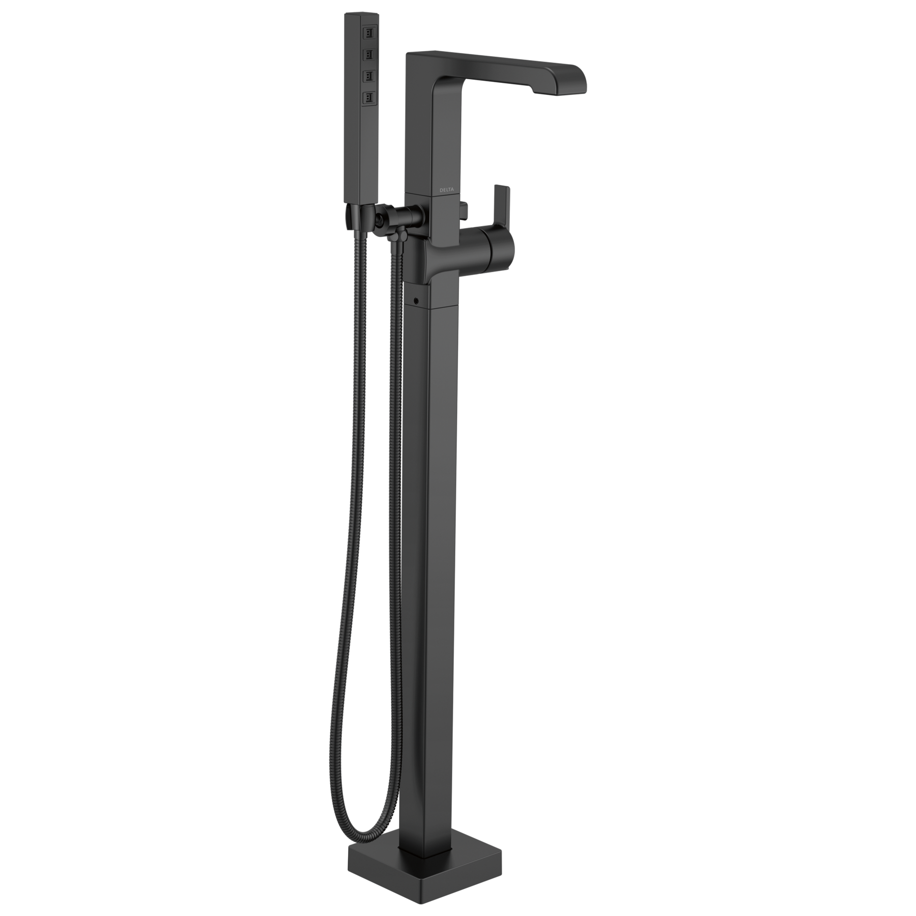 Single Handle Floor Mount Tub Filler Trim with Hand Shower