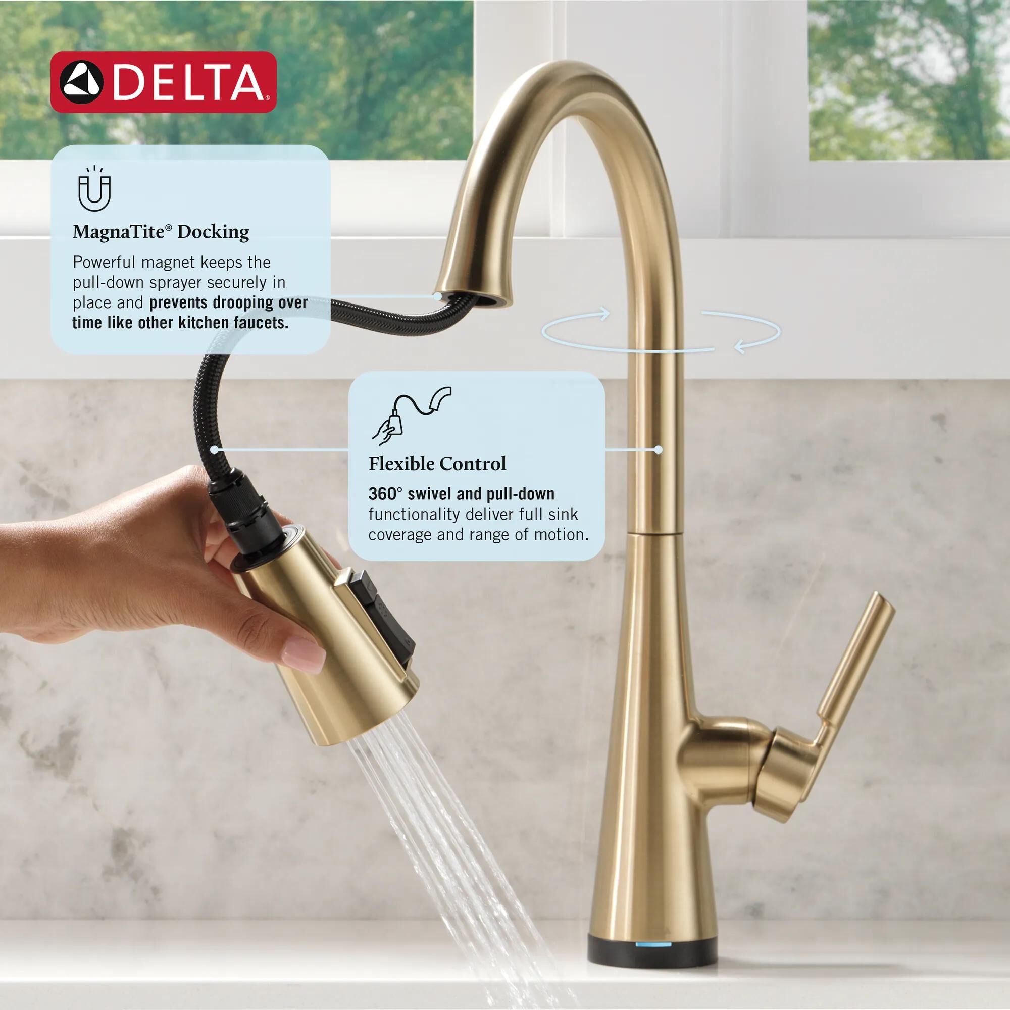Single Handle Pull-Down Kitchen Faucet with Touch2O® and
