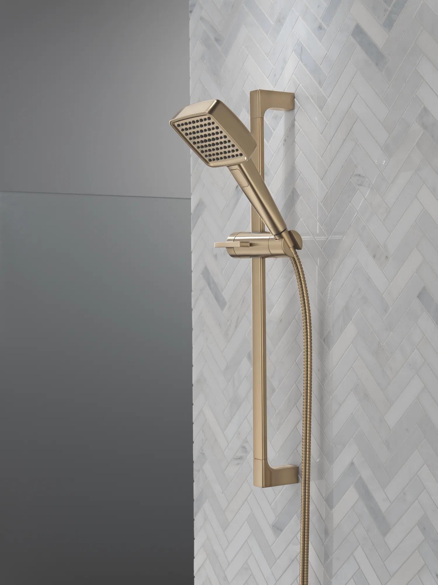4-Setting Hand Shower with Slide Bar featuring FeatherRain™ Spray