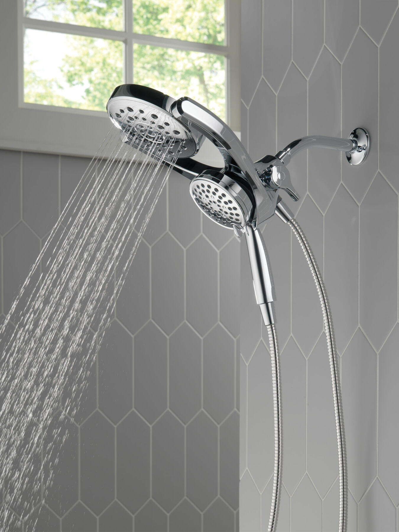 HydroRain&reg; 4-Setting Two-in-One Shower Head