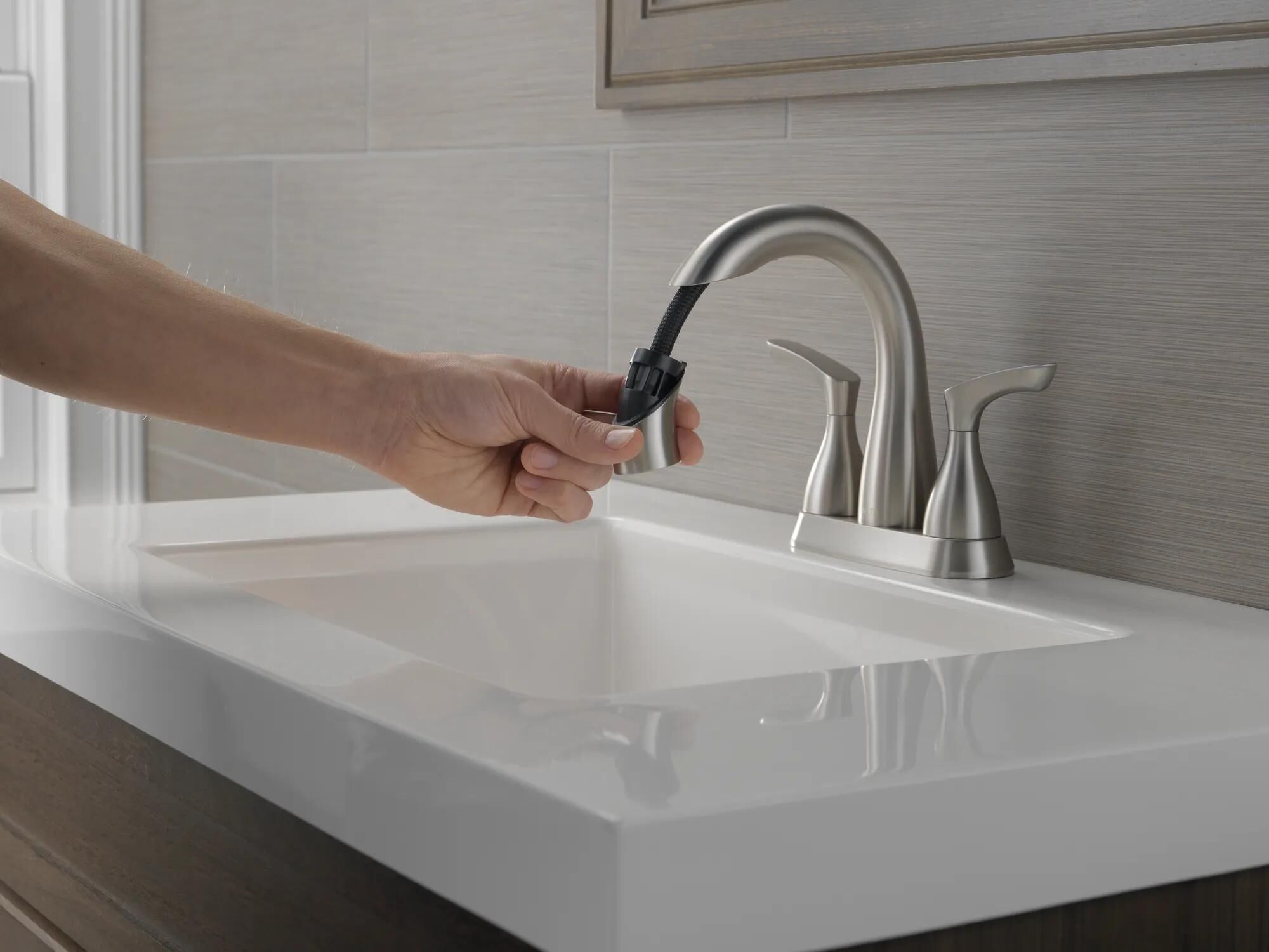 Two Handle Centerset Bathroom Faucet (Recertified) in Spotshield