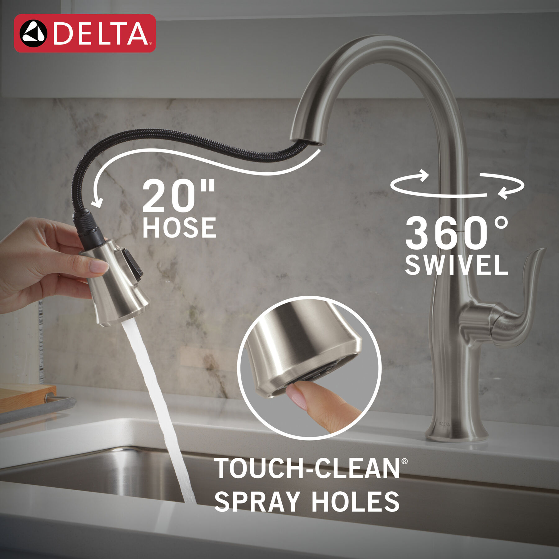 Pull-Down Kitchen 1 Handle with Soap Dispenser Bundle