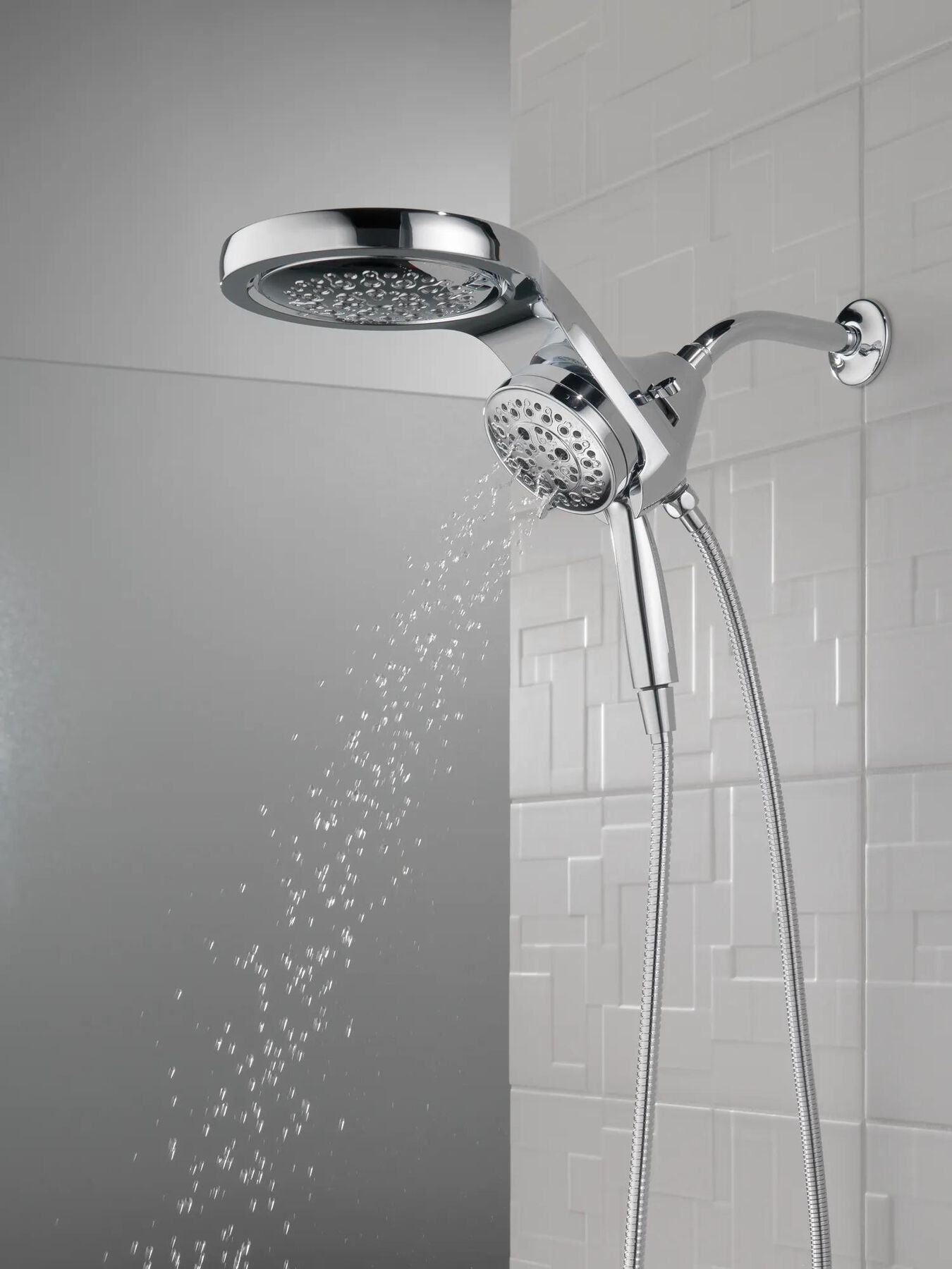 HydroRain&reg; H<sub>2</sub>Okinetic&reg; 5-Setting Two-in-One Shower Head
