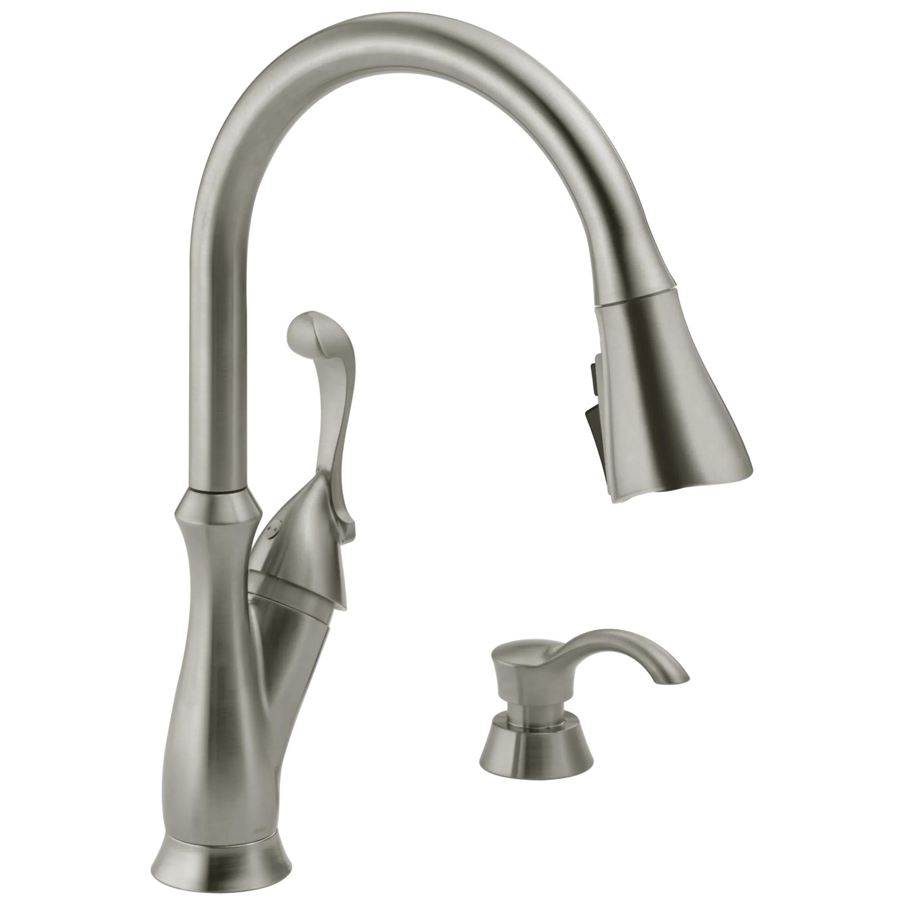 Single Handle Pull-Down Kitchen Faucet with Soap Dispenser and ShieldSpray (Recertified)