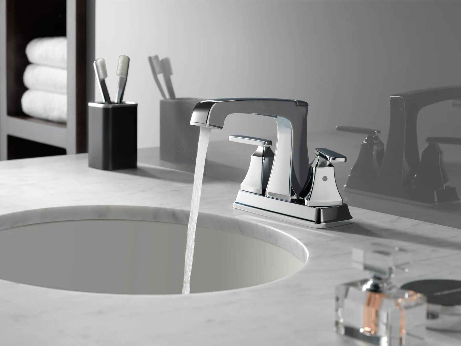 Two Handle Centerset Bathroom Faucet (Recertified)