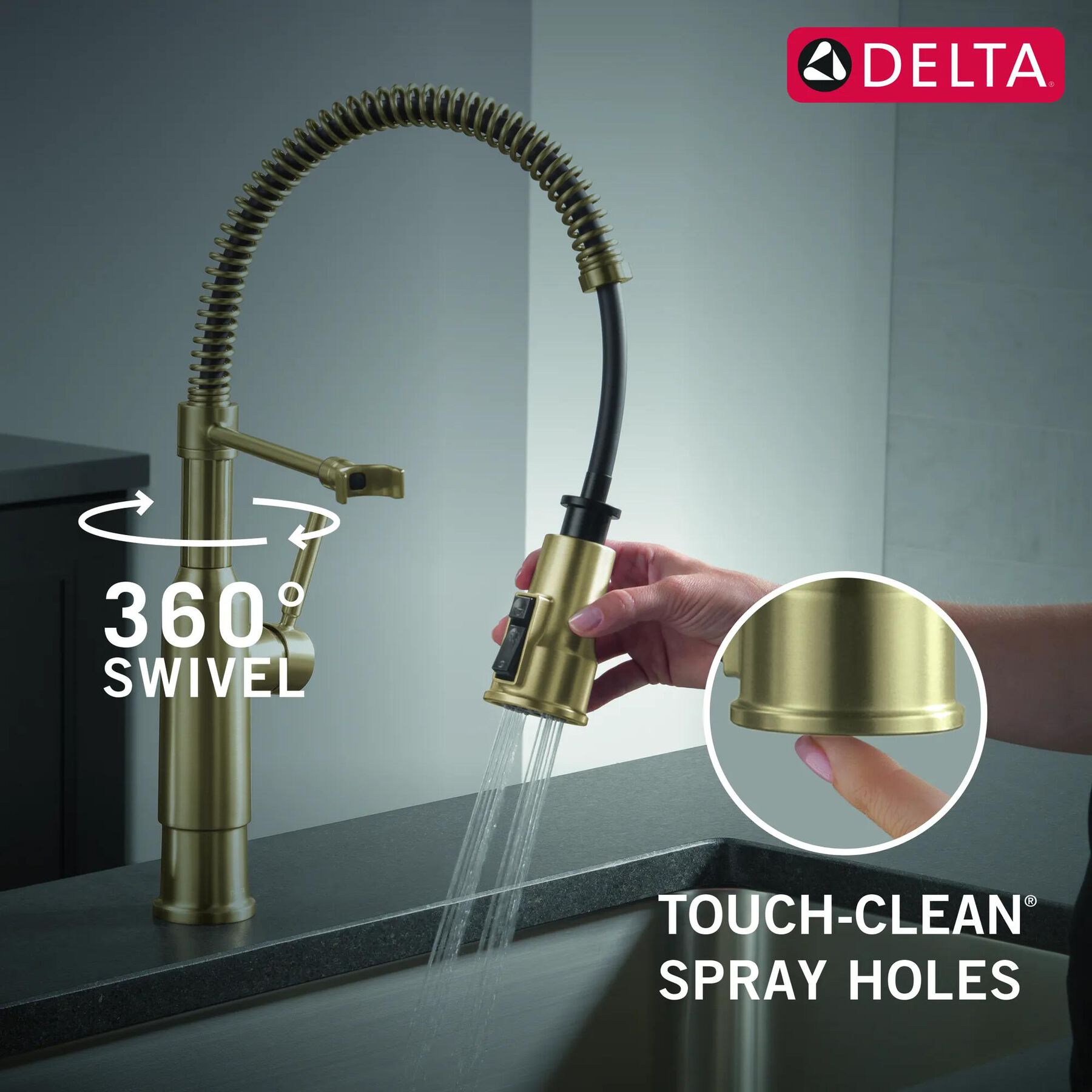 Single-Handle Pull-Down Spring Kitchen Faucet (Recertified)