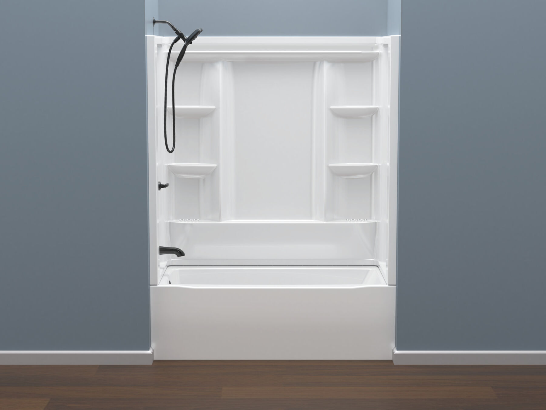 60x30 Alcove Bathtub, Wall Set and Trim Bundle - Left Drain