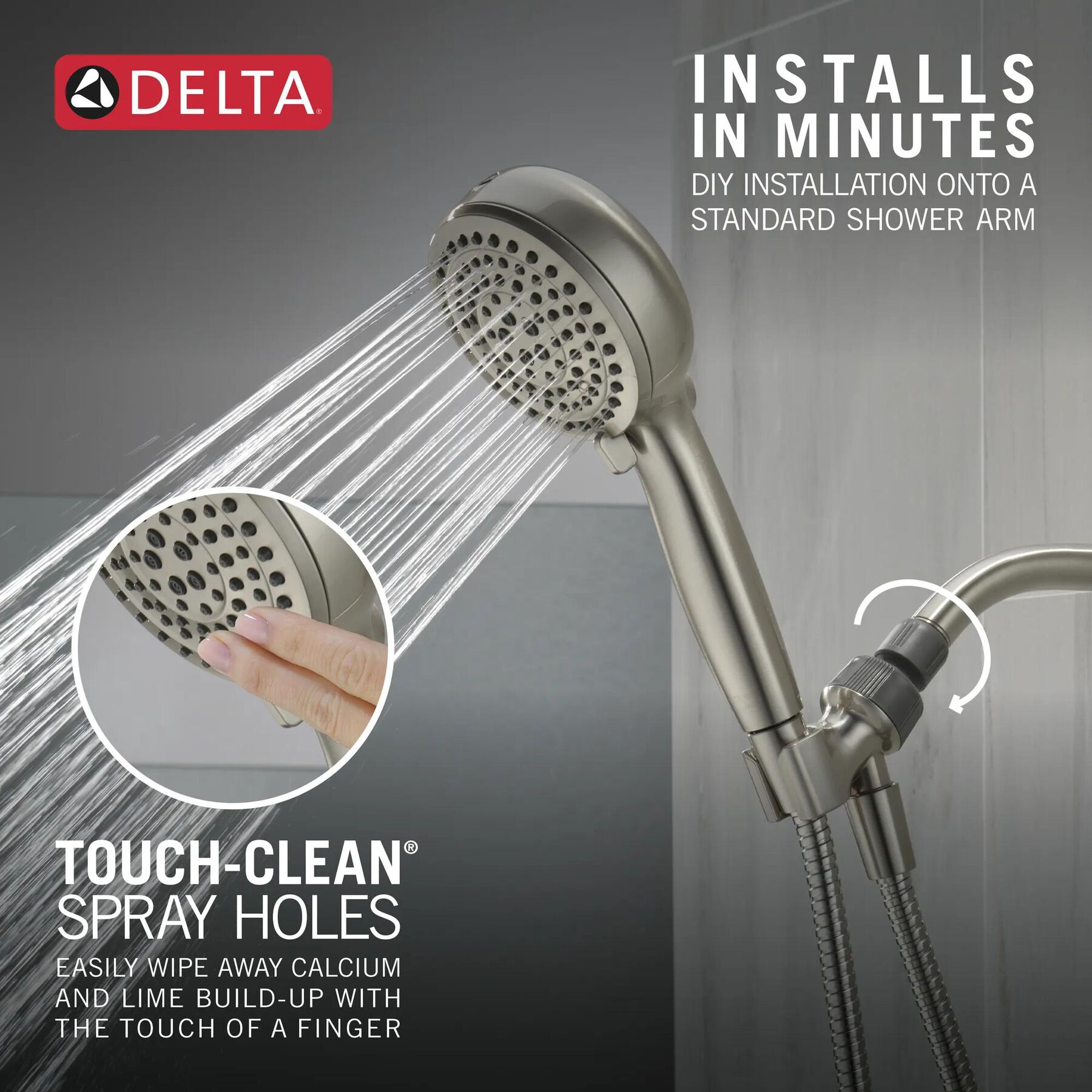 6-Setting Hand Shower with Cleaning Spray
