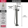 Single Handle Floor Mount Tub Filler Trim (Recertified)