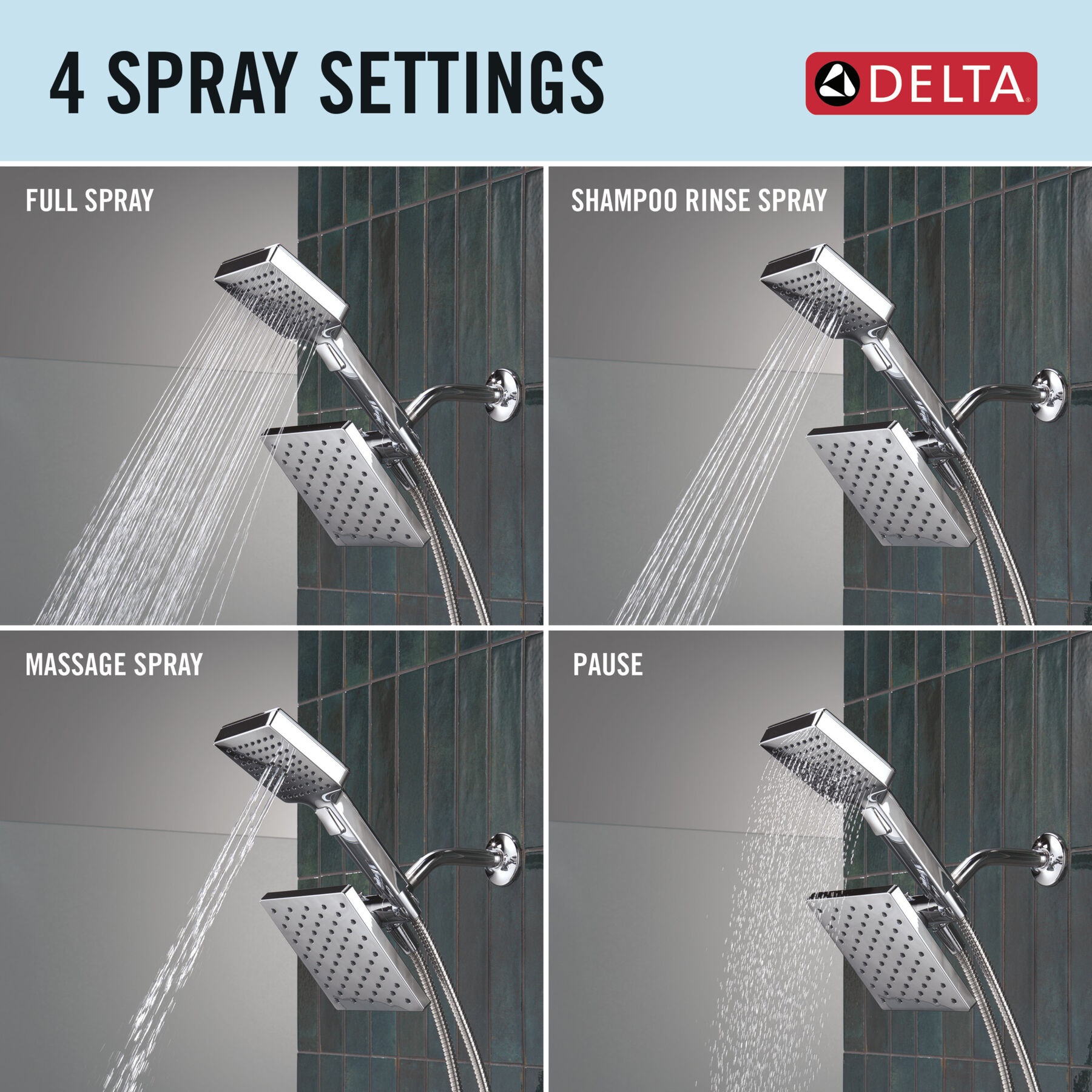 Monitor 14 Series Shower Trim with 5-Setting Combination Showerhead Bundle