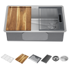 30&rdquo; Workstation Kitchen Sink Undermount Stainless Steel Single Bowl with WorkFlow&trade; Ledge and Accessories