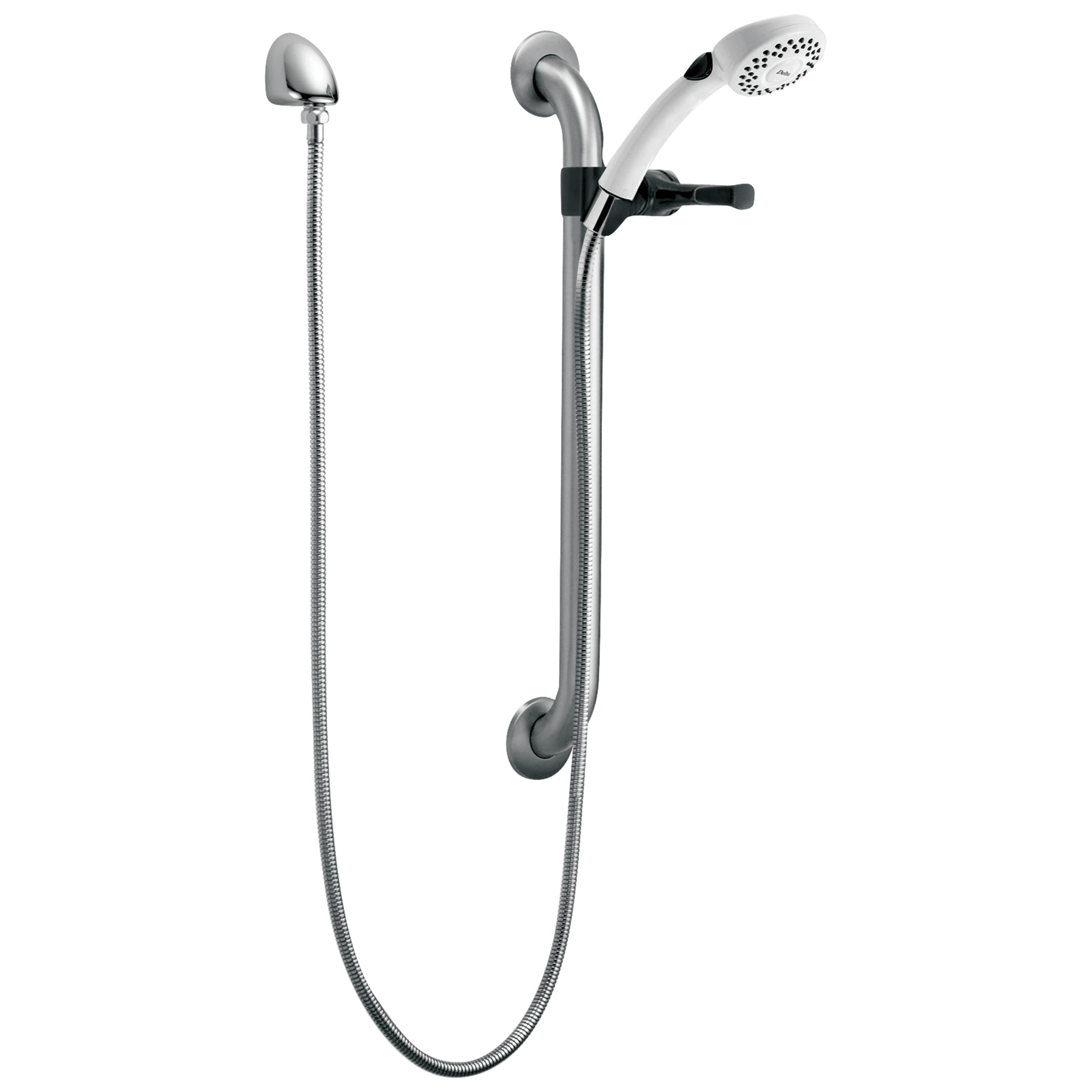 Single Function Hand Shower with Grab Bar and Elbow
