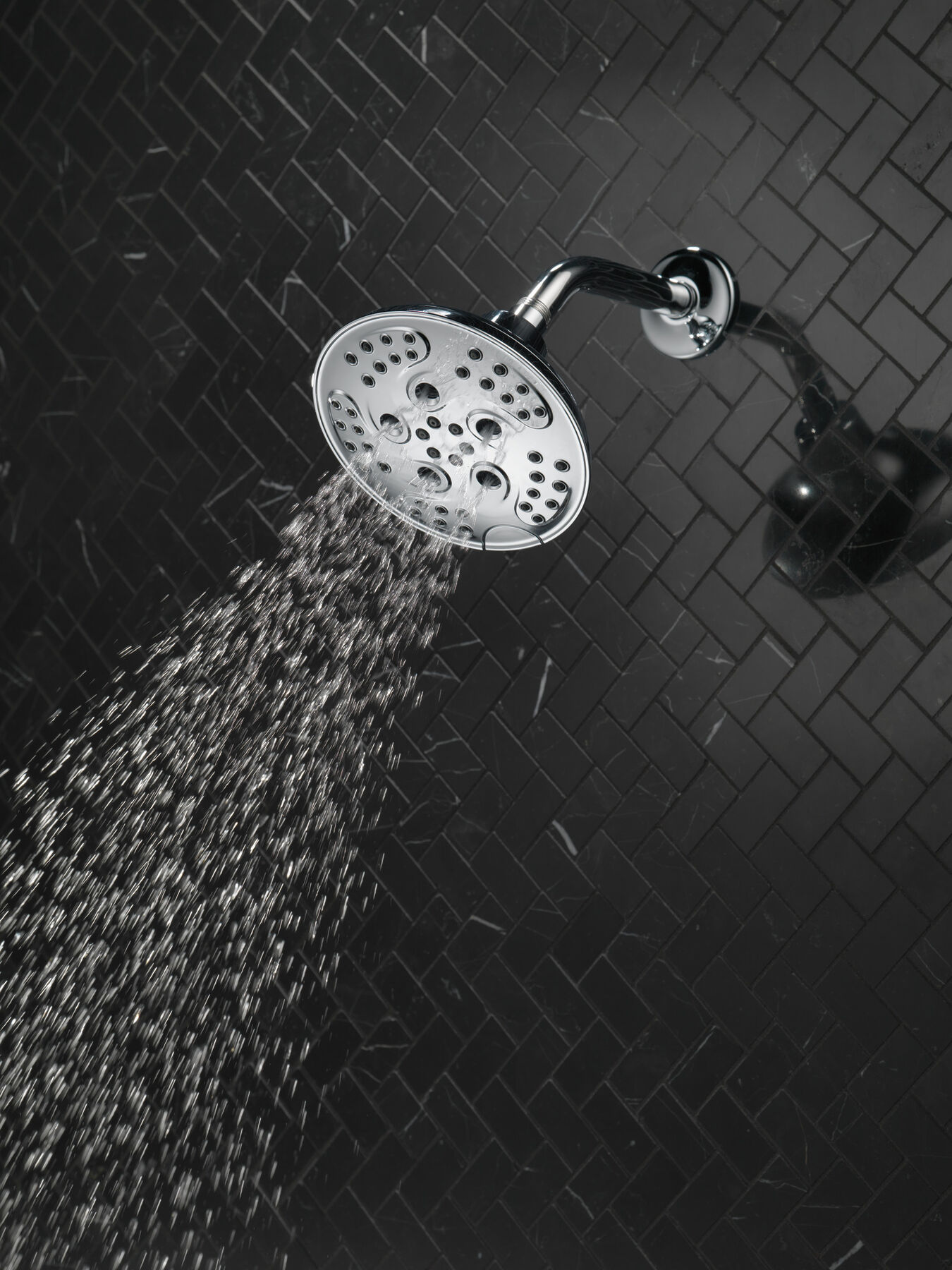 H<sub>2</sub>Okinetic&reg; 5-Setting Transitional Raincan Shower Head
