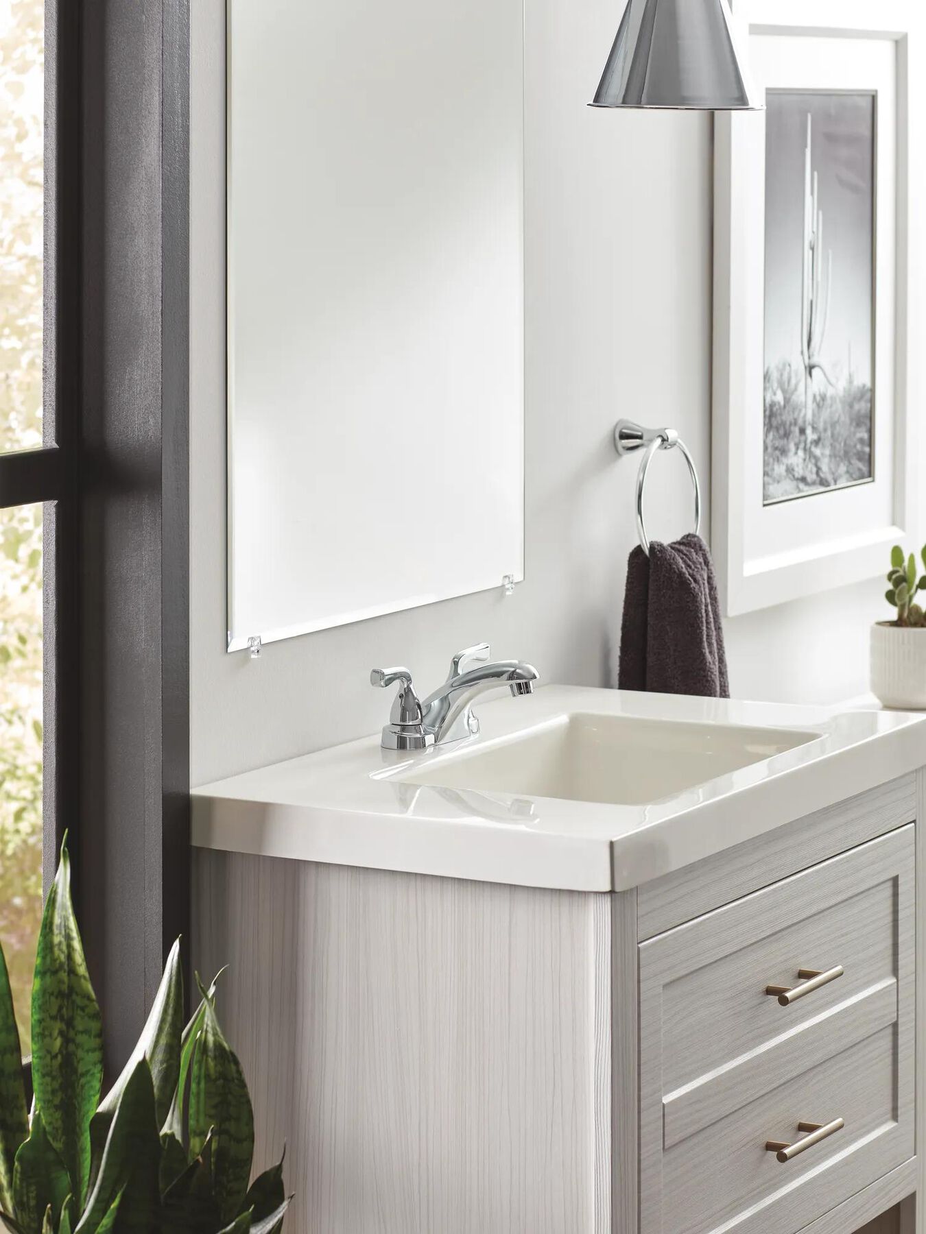 Two Handle Centerset Bathroom Faucet (Recertified)