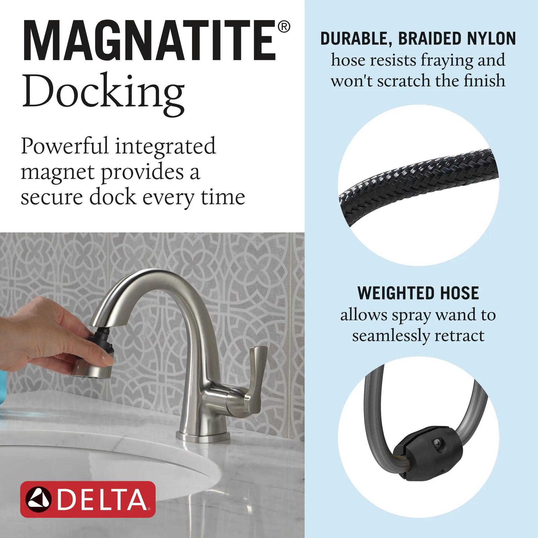Single Handle Pull Down Bathroom Faucet