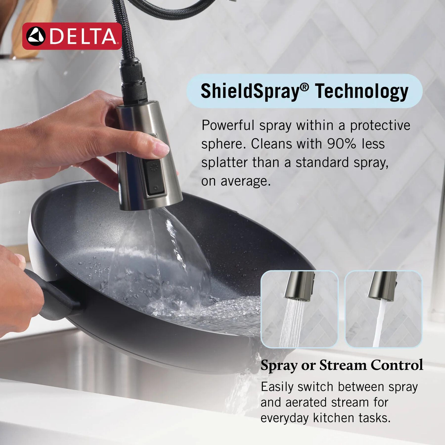 Single Handle Pull-Down Kitchen Faucet with Soap Dispenser and ShieldSpray&reg; Technology