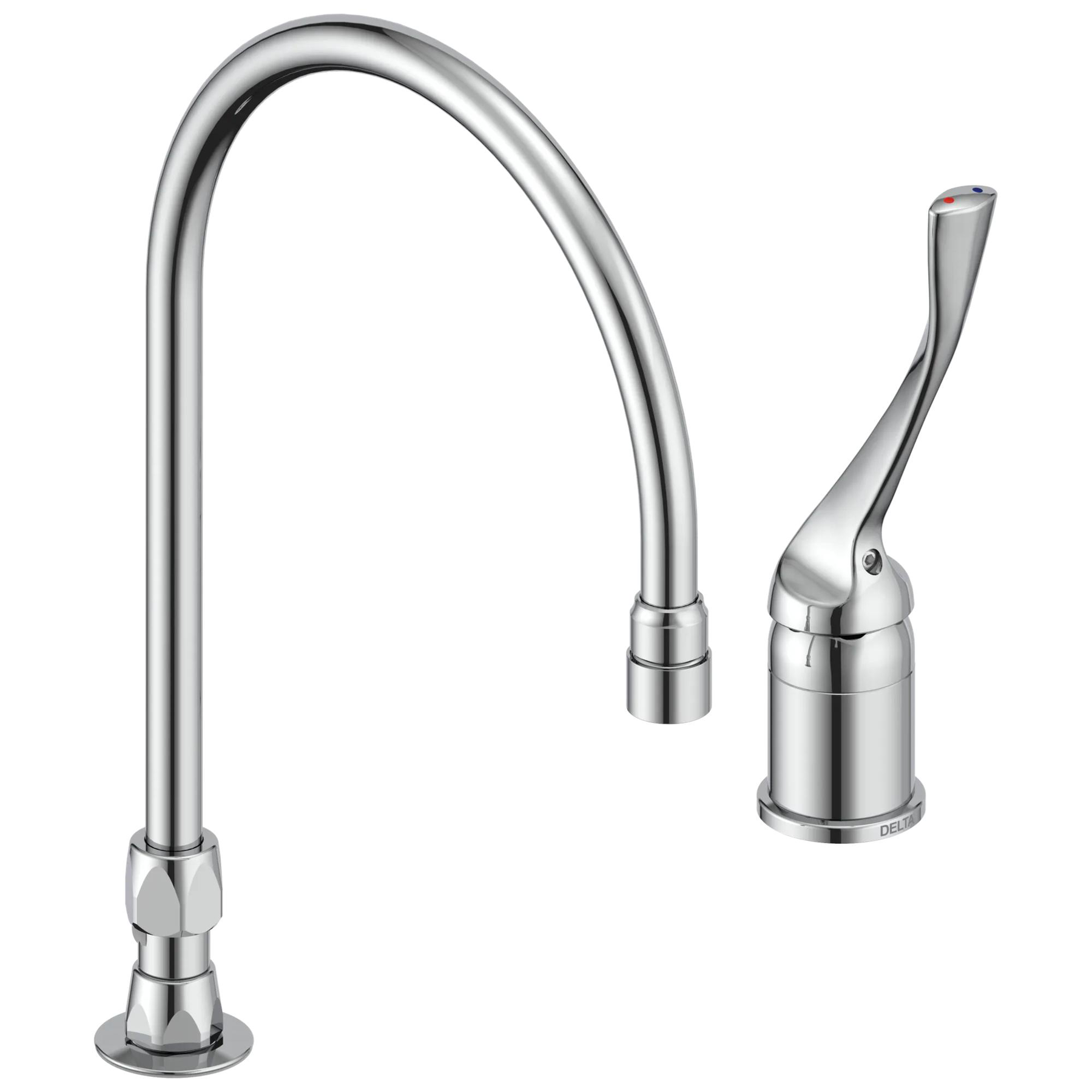 Single Control Mixing Faucet with Gooseneck Spout - Less Pop-Up