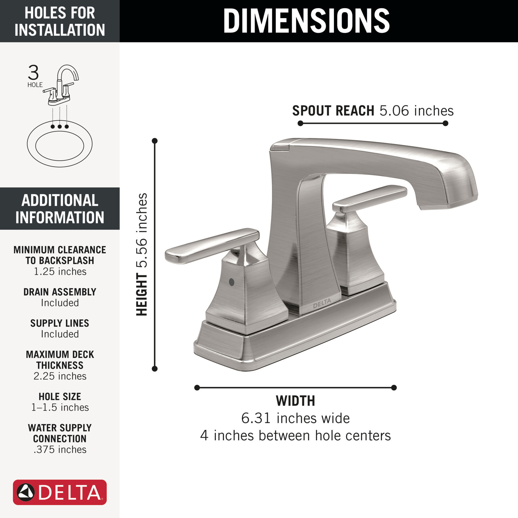 Two Handle Centerset Bathroom Faucet