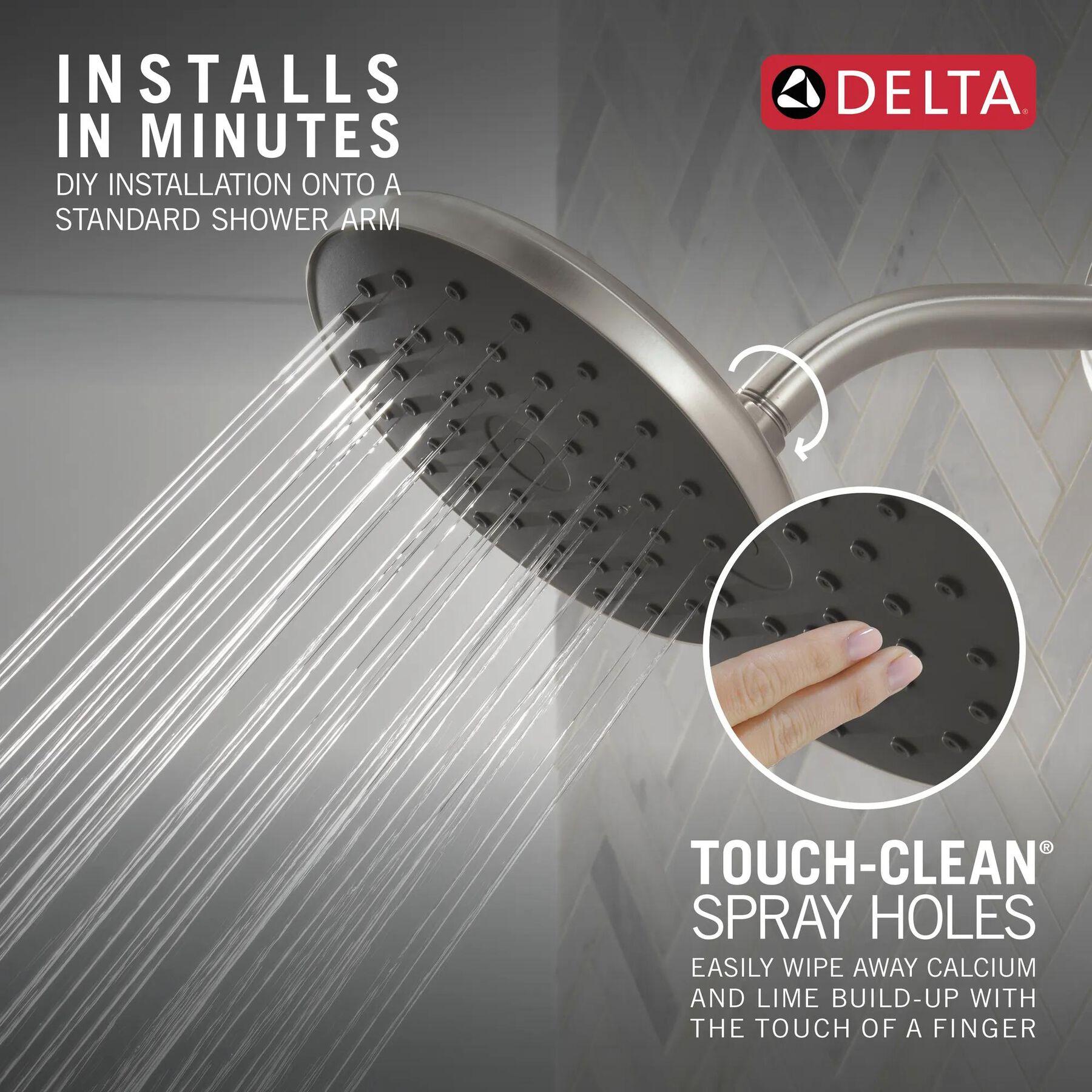 PivotPro&trade; Raincan Shower Head with TouchClean&reg; Spray Face