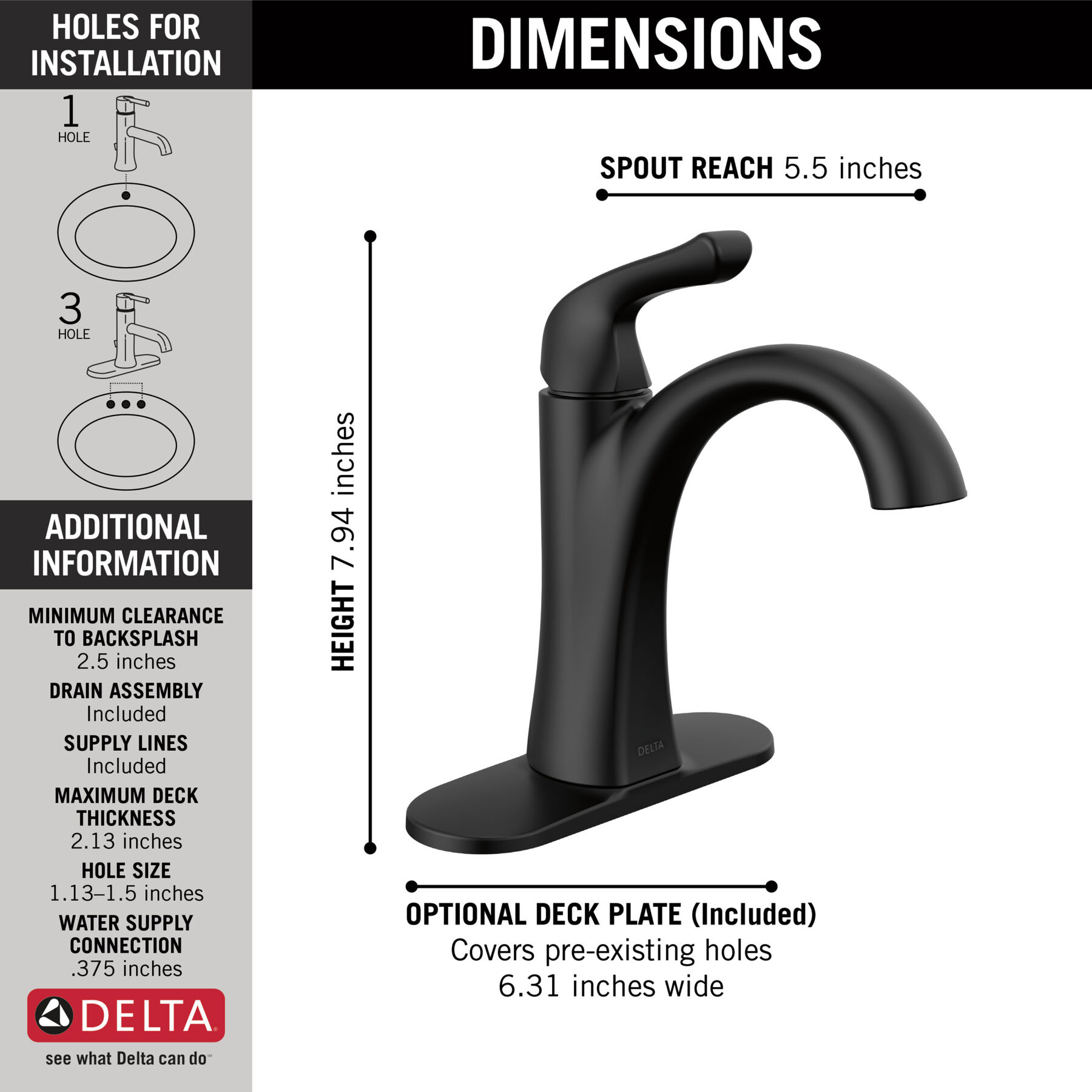 Single-Hole Bathroom Faucet (Recertified)