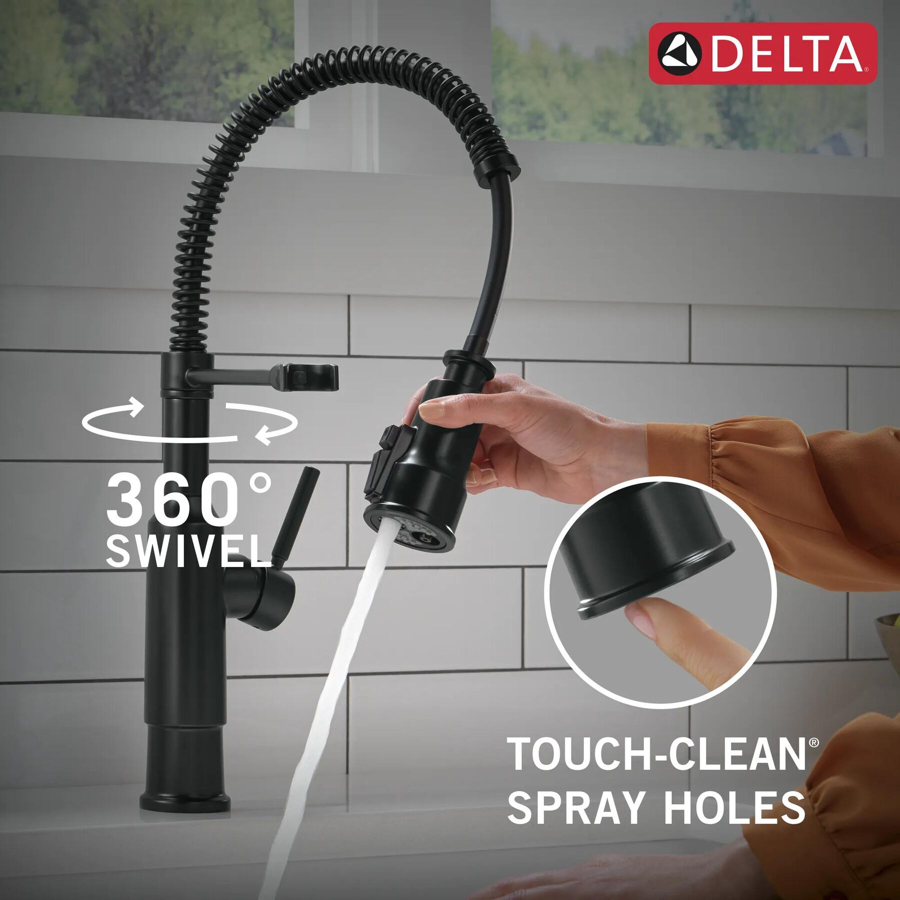 Single-Handle Pull-Down Spring Kitchen Faucet