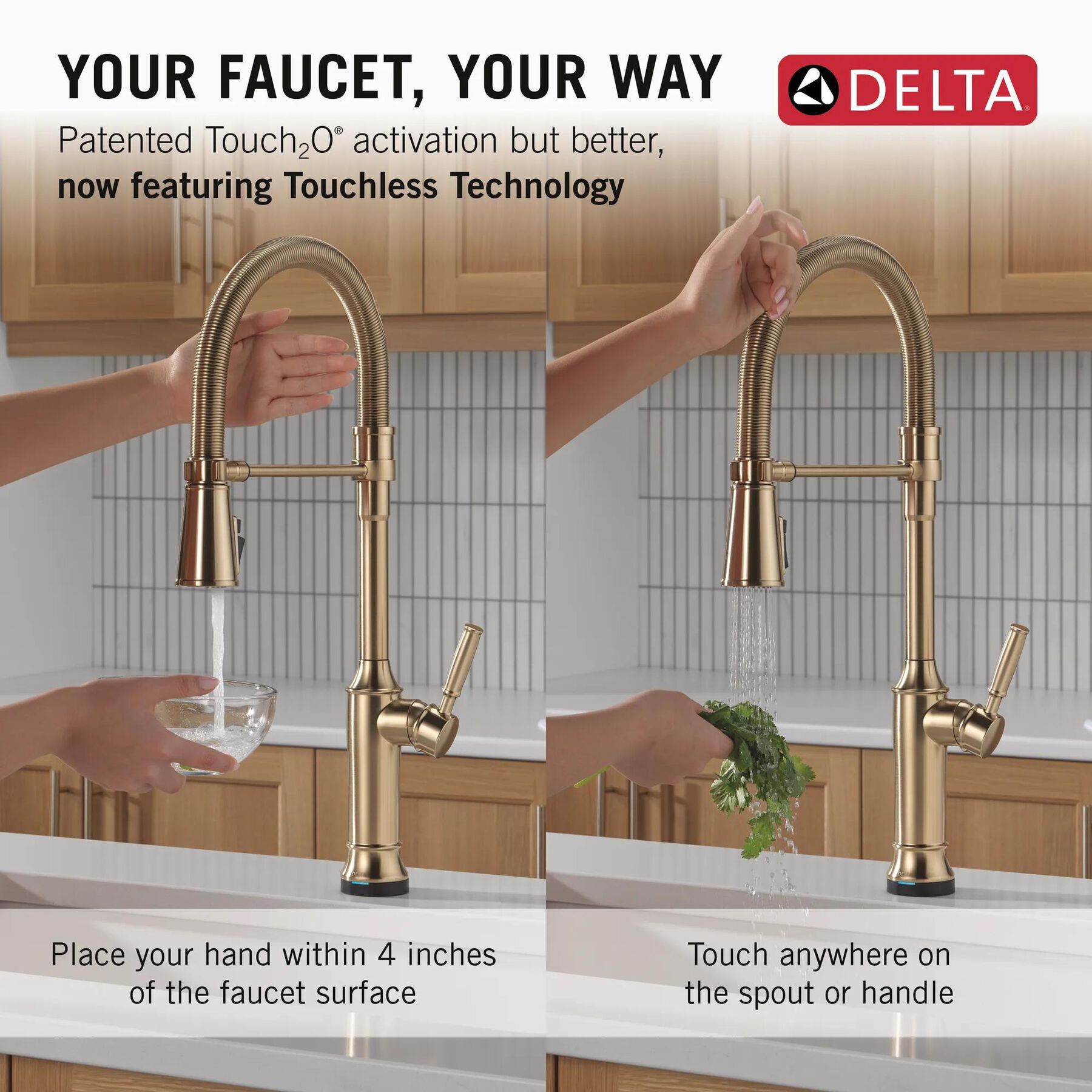 Touch2O&reg; Technology Kitchen Faucet with Touchless Technology