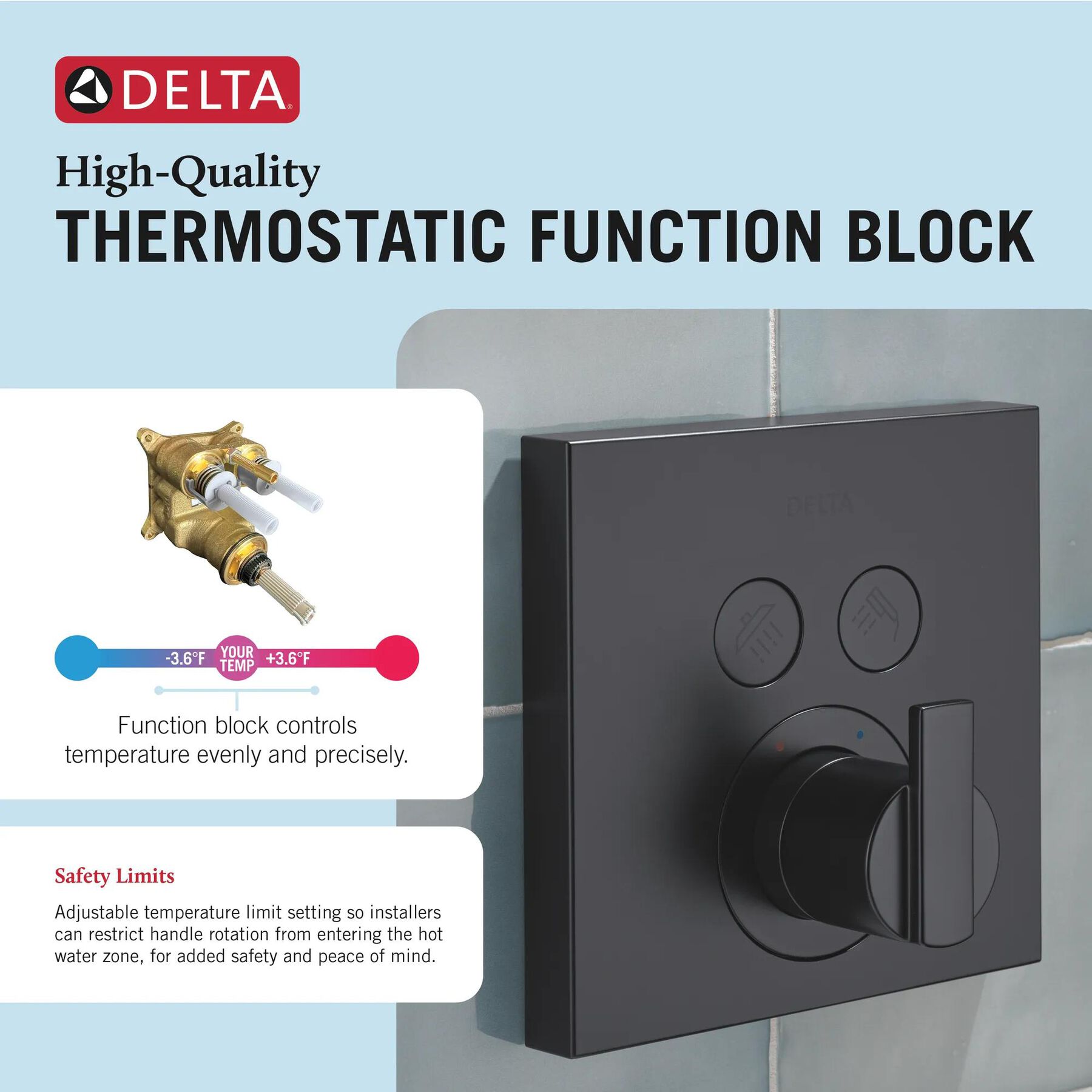 Angular Modern Push-Button Shower