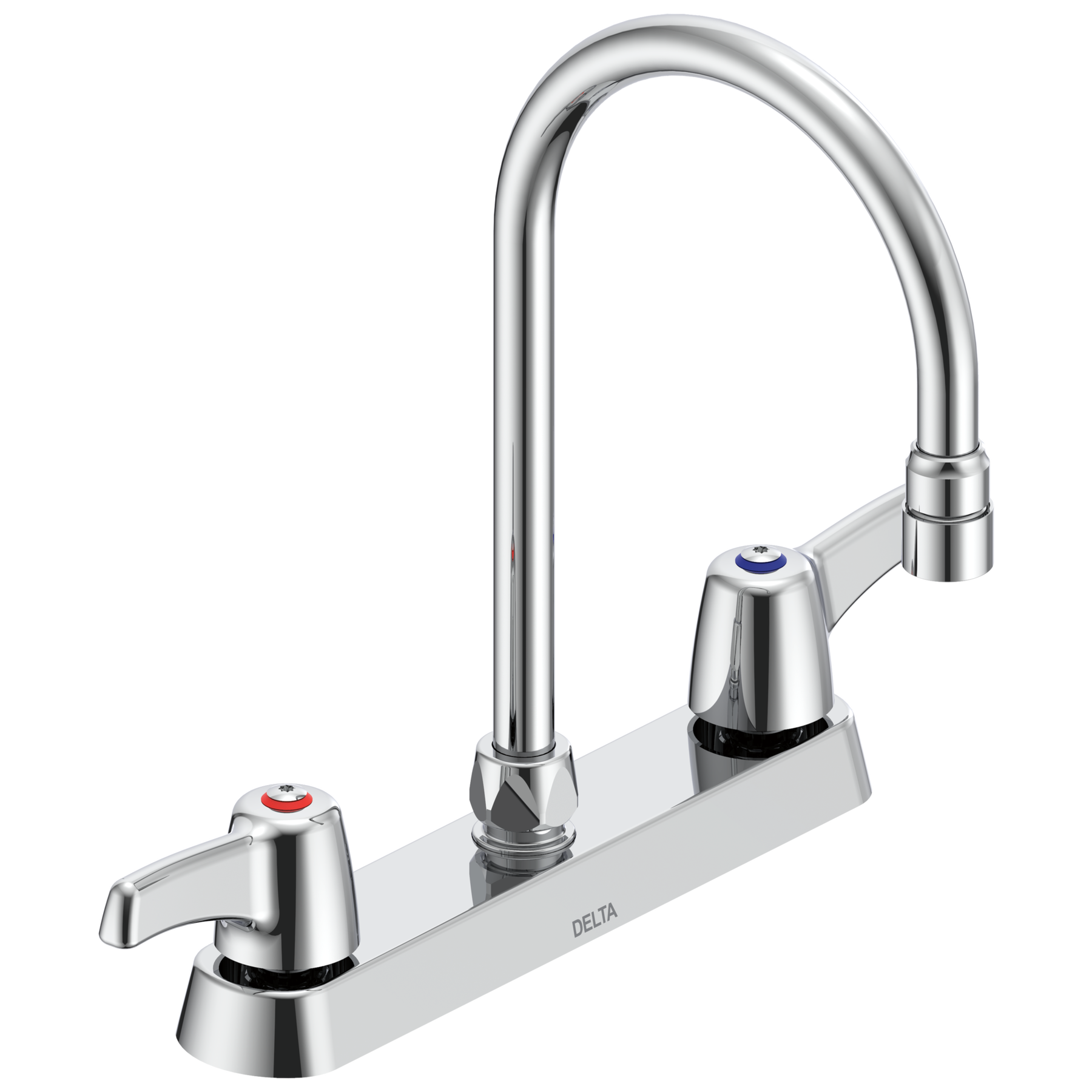 Two Handle 8 In Cast Deck-Mount Faucet