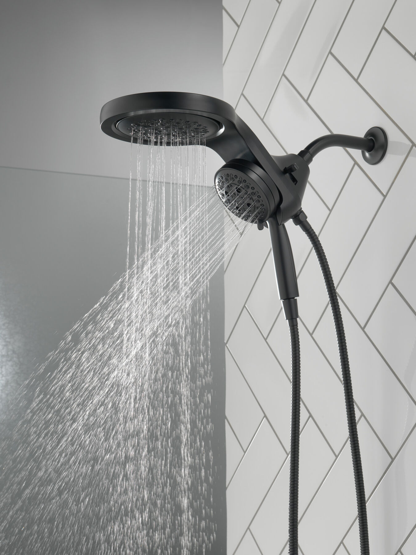 HydroRain&reg; H<sub>2</sub>Okinetic&reg; 5-Setting Two-in-One Shower Head