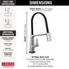 Single Handle Exposed Hose Kitchen Faucet with Touch2O Technology
