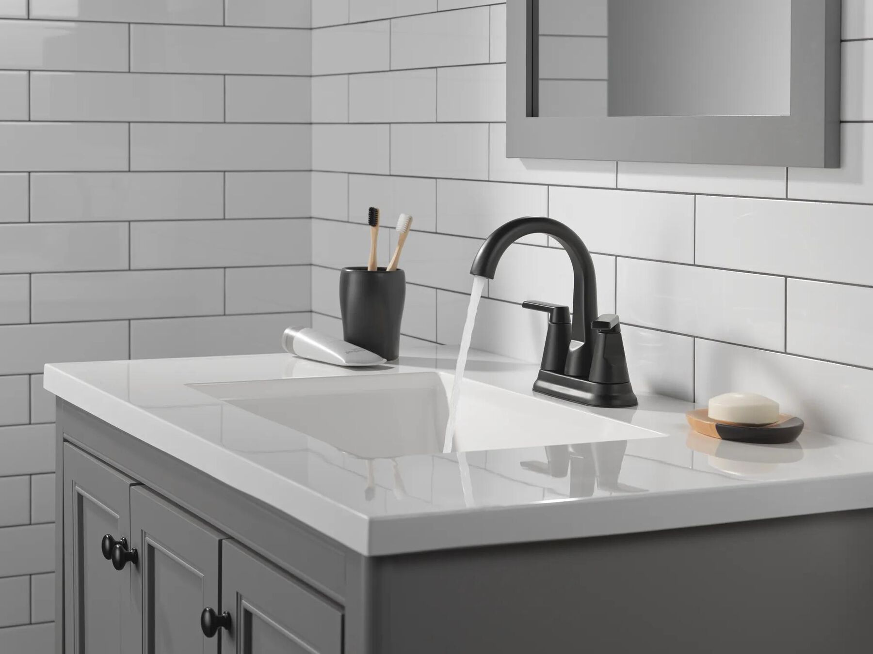 Two Handle Centerset Bathroom Faucet (Recertified)