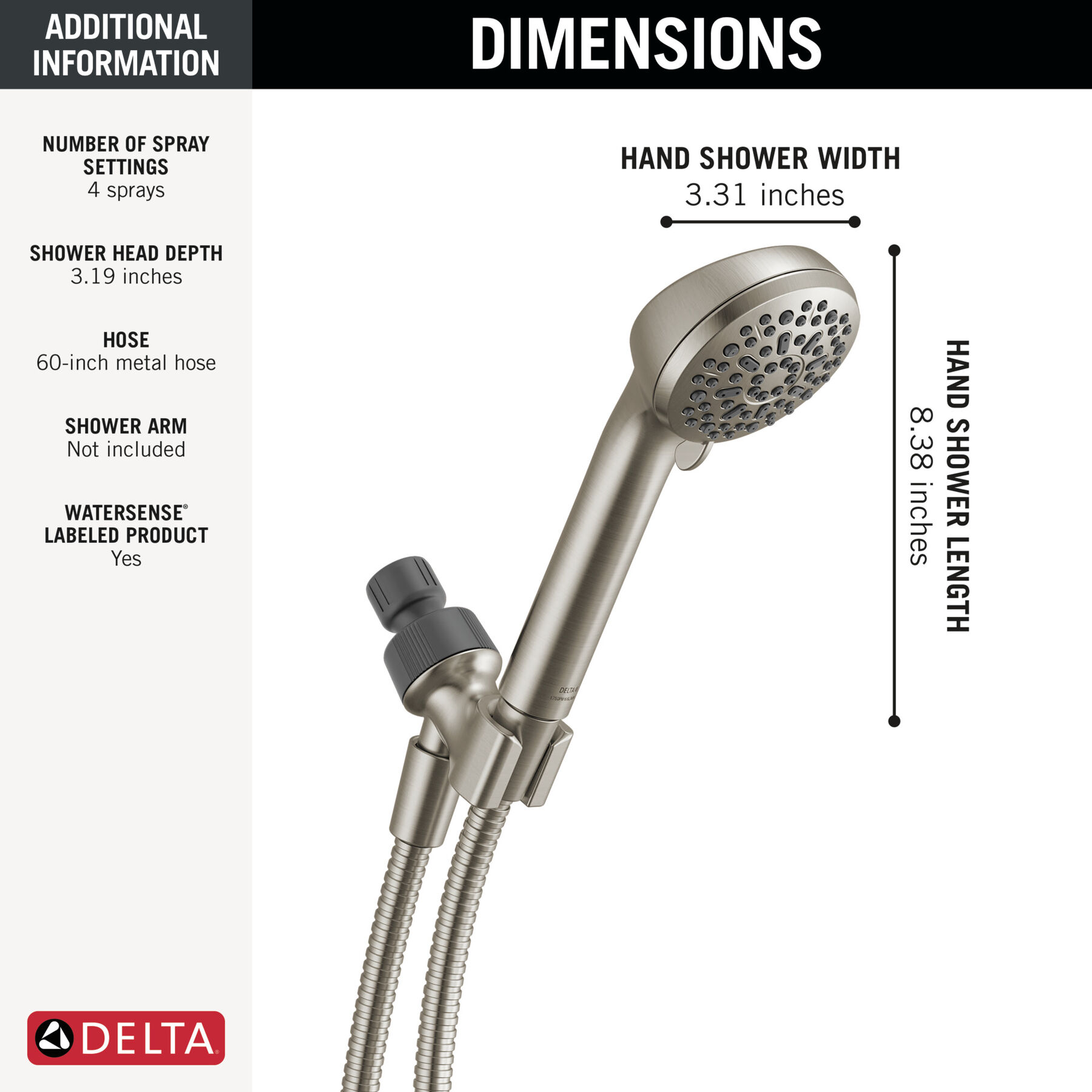4-Setting Hand Shower