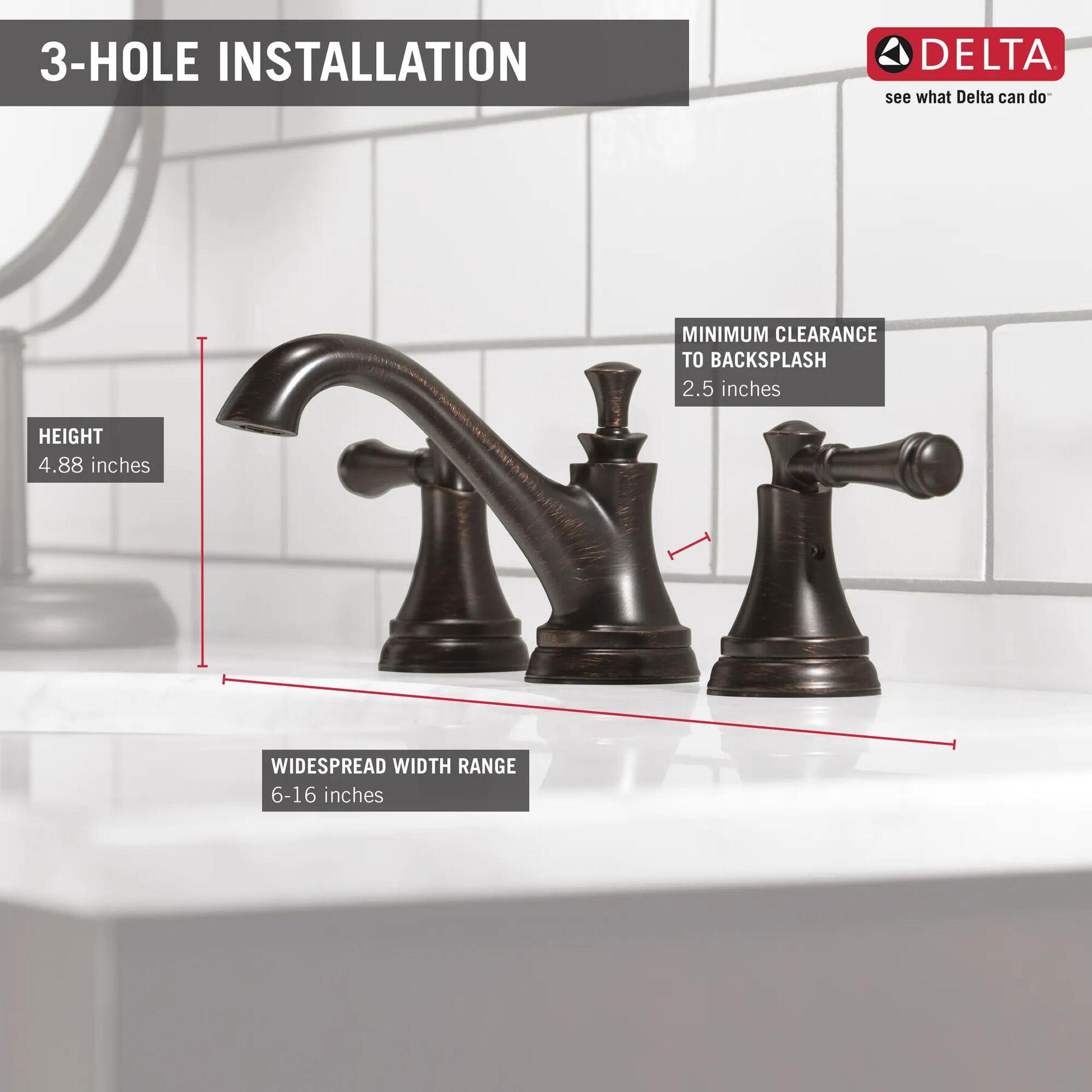 Two Handle Widespread Bathroom Faucet (Recertified)