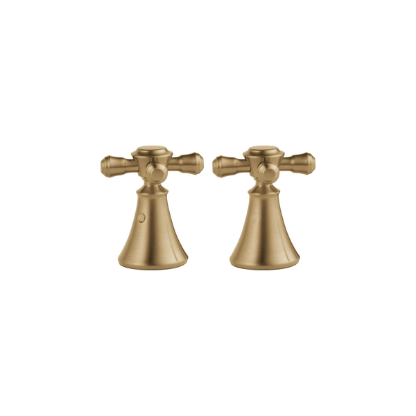 Metal Cross Handle Set - Deck Mount Bathroom & Bidet in Champagne