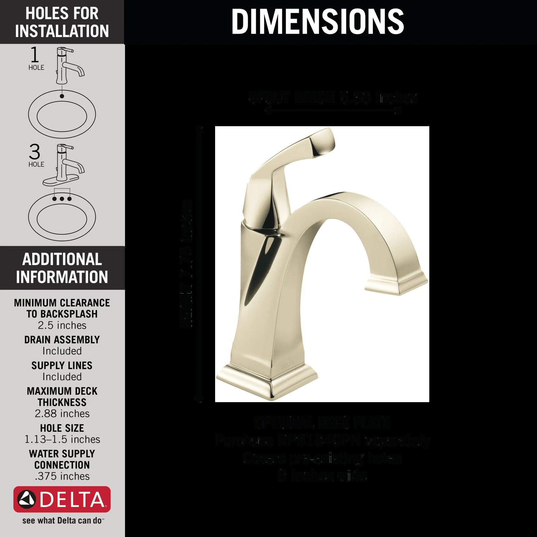 Single Handle Bathroom Faucet (Recertified)