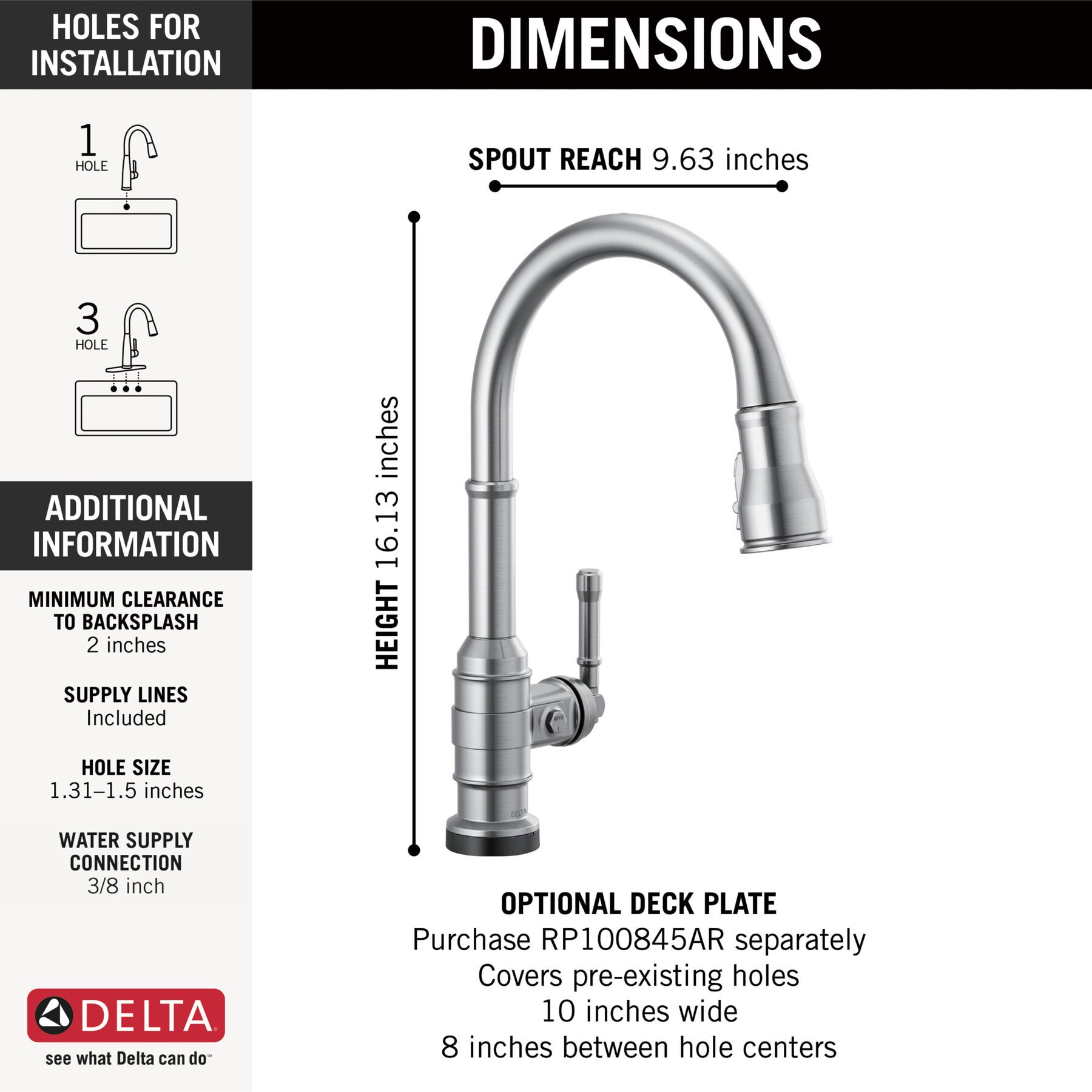 Touch<sub>2</sub>O&reg; Technology Kitchen Faucet with Touchless Technology