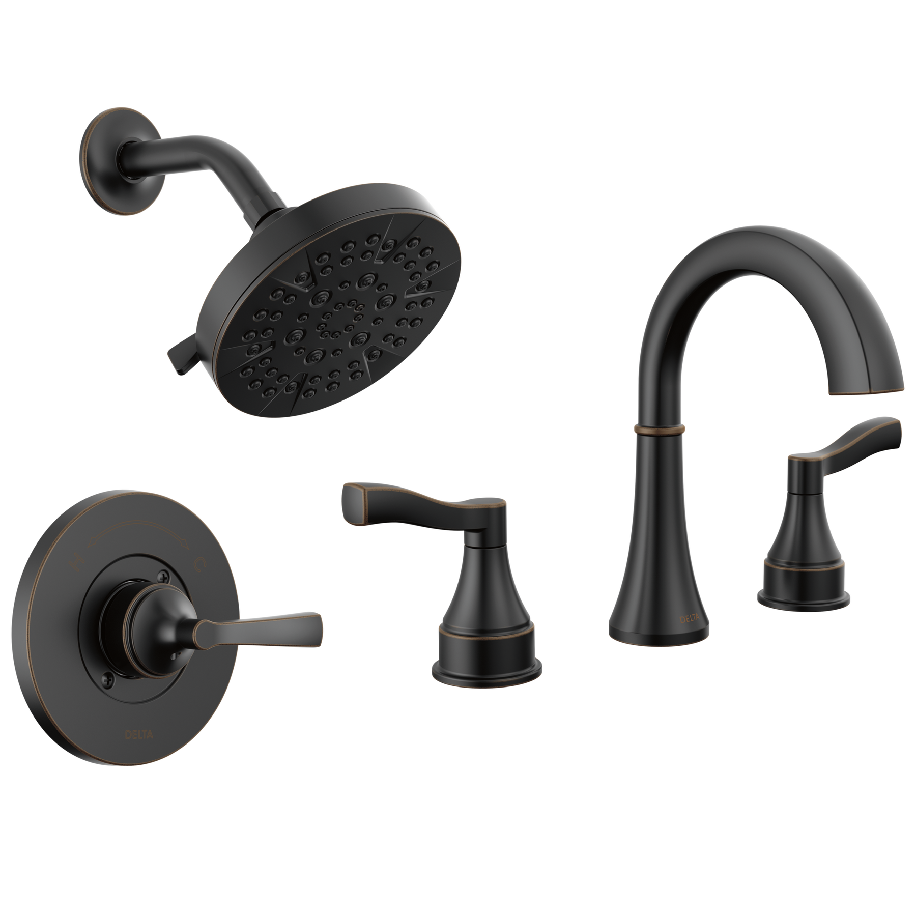 Widespread Lavatory Faucet with 14 Series Shower Trim and Rough Bundle